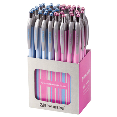 Ручка шариковая автоматическая "Brauberg Sakura", 0,5мм, синяя, цветной корпус