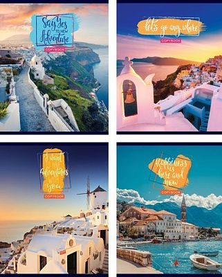 Тетрадь общая "BG", 96л, А5, линия, ламинация, на скобе, серия "Santorini"