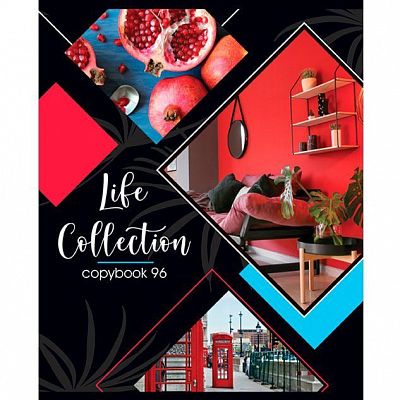 Тетрадь общая "BG", 96л, А5, клетка, на скобе, серия "Life Сollection"