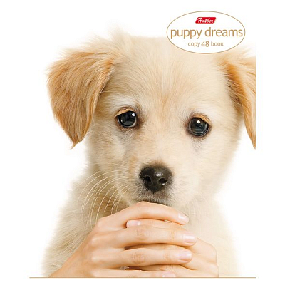 Тетрадь "Hatber", 48л, А5, клетка, на скобе, серия "Puppy Dreams"