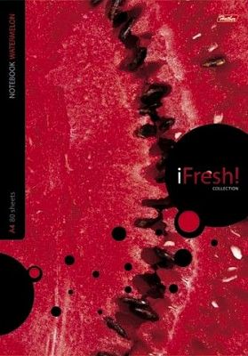 Бизнес-блокнот "Hatber", 80л, А4, клетка, 5 цветный блок, твёрдый переплёт, серия "IFresh Арбуз"