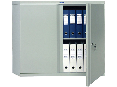 Шкаф металлический для хранения документов "Практик", АМ 0891, 832х915х458мм, вместимость 24 папки по 75мм, серый