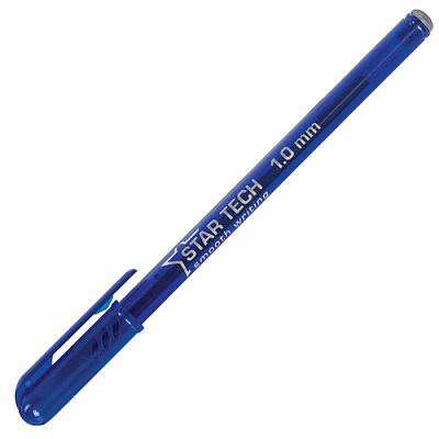 Ручка шариковая "Pensan Star Tech", 1мм, синяя, чернила на масляной основе, игольчатый стержень, синий тонированный корпус