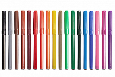 Фломастеры "Hatber", 18 цветов, серия "Colora", в картонной упаковке