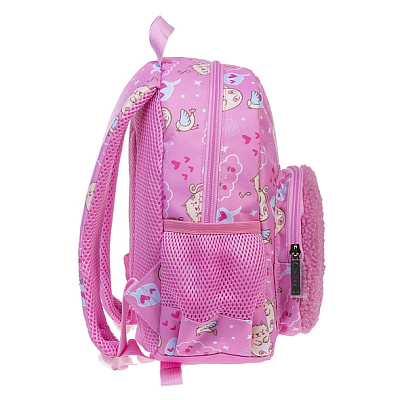 Рюкзак "Hatber", 27х23х11см, полиэстер, 1 отделение, 3 кармана, светоотражающие элементы, серия "Kids - Кошки-мышки"