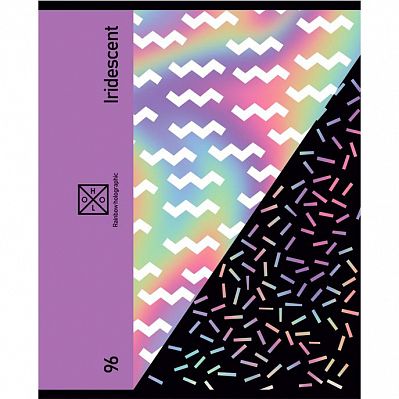 Тетрадь общая "BG", 96л, А5, клетка, лак, на скобе, серия "Iridescent"