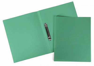 Папка пластиковая "Hatber", А4, на 2-х кольцах, 500мкм, корешок 25мм, серия "Line - Зелёная"