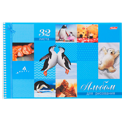 Альбом для рисования "Hatber", 32л, А4, перфорация на отрыв, на спирали, серия "Милашки"