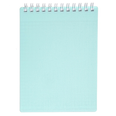 Блокнот "Hatber", 80л, А6, клетка, пластиковая обложка, на гребне, серия "Canvas - Бирюза"