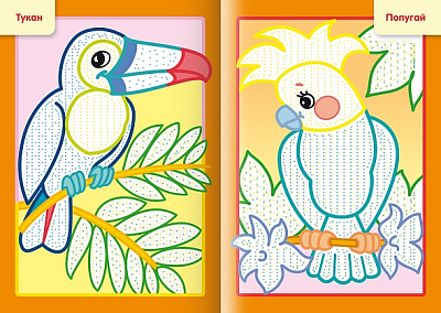 Раскраска "Hatber", 4л, А5, цветной блок, на скобе, серия "Рисуем водой - Птицы"