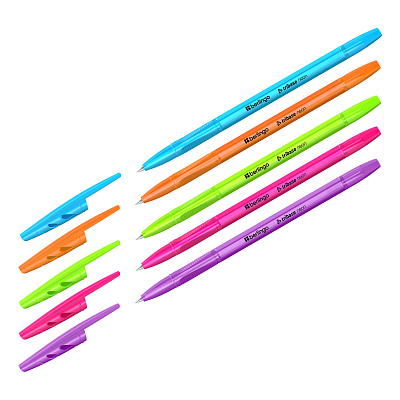 Ручка шариковая "Berlingo Tribase Neon", 0,7мм, синяя, чернила на масляной основе, цветной корпус