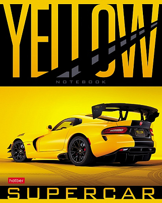 Тетрадь "Hatber", 48л, А5, клетка, на скобе, серия "Yellow - SuperCar"