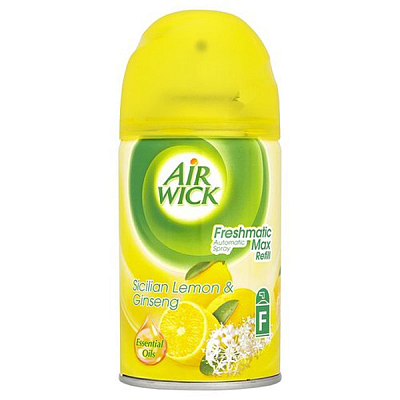 Освежитель воздуха "AirWick", Automatic, Лимон и Женьшень, 250мл, сменный баллон