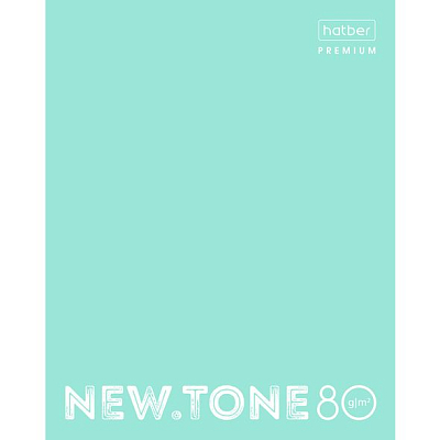 Тетрадь "Hatber Premium", 80л, А5, клетка, ламинация, на скобе, серия "NewTone Pastel - Мята"