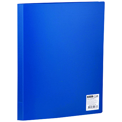 Папка пластиковая для документов "OfficeSpace", А4, 10 вкладышей, 400мкм, корешок 9мм, синяя