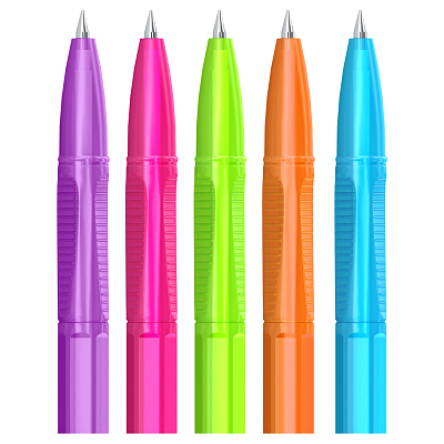 Ручка шариковая "Berlingo Tribase Neon", 0,7мм, синяя, чернила на масляной основе, цветной корпус