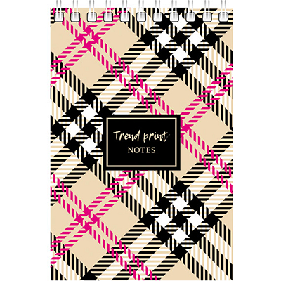 Блокнот "BG", 40л, А6, клетка, на гребне, серия "Trend Print"