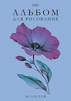 Альбом для рисования "Hatber", 48л, А4, пластиковая обложка с печатью, на скобе, серия "Ассорти №2"