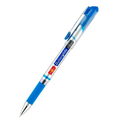 Ручка шариковая "Uni-Max Butterglide", 0,5мм, синяя, прозрачный корпус
