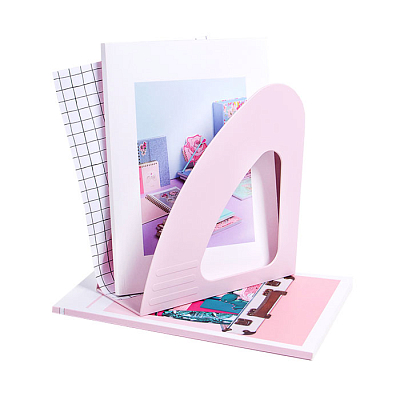 Лоток пластиковый вертикальный для документов А4 "Meshu Dew Pink Dreams", 235x90x240мм, розовый