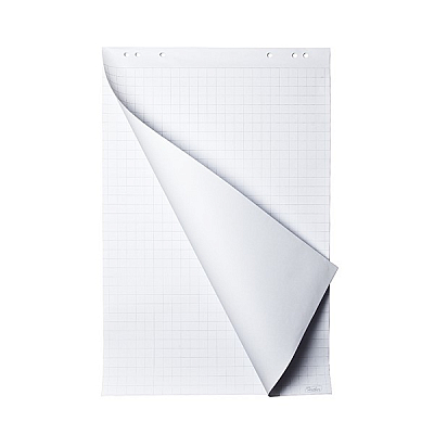 Блок бумаги для флипчарта "Hatber", 64x96см, 20л, 80гр/м2, клетка, перфорация на отрыв