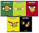 Тетрадь "Hatber", 48л, А5, клетка, лак, на скобе, серия "Angry Birds"