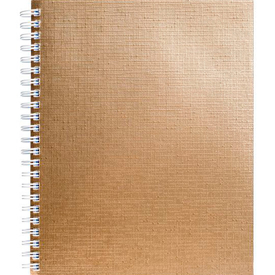 Тетрадь "Hatber", 96л, А5, клетка, обложка бумвинил, на гребне, серия "Metallic - Золото"