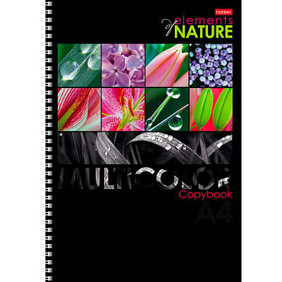 Тетрадь "Hatber", 96л, А4, клетка, лак, на гребне, серия "Multicolor"