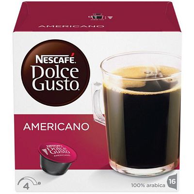 Кофе в капсулах "Nescafe Dolce Gusto", Americano, 100% Arabica, 16 штук в упаковке