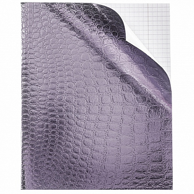 Тетрадь "Hatber", 48л, А5, клетка, обложка бумвинил, тиснение "Croco", на скобе, серия "Metallic - Коричневая"