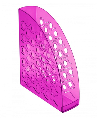 Лоток пластиковый вертикальный для документов А4 "Стамм Вега", 260x300x90мм, сетчатый, тонированный, фиолетовый
