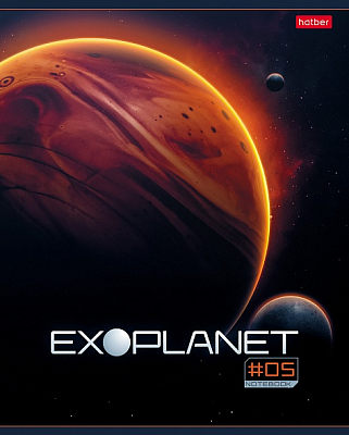 Тетрадь "Hatber", 80л, А5, клетка, ламинация, на скобе, серия "Exoplanet"