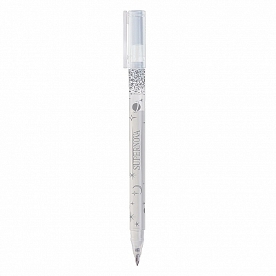 Ручка гелевая "Hatber Supernova", 0,6мм, белая, белый корпус