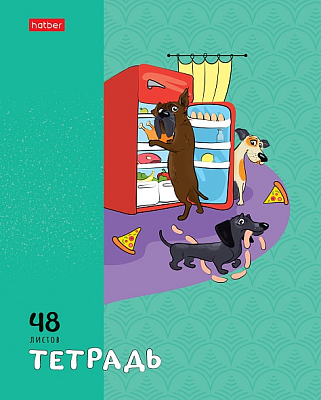 Тетрадь "Hatber", 48л, А5, клетка, на скобе, серия "Dog Mafia"