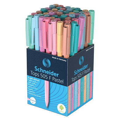 Ручка шариковая "Schneider Tops 505F", 0,8мм, синяя, чернила на масляной основе, пастельный цветной корпус