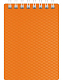 Блокнот "Hatber", 80л, А7, клетка, пластиковая обложка, на гребне, серия "Diamond Neon - Оранжевый"