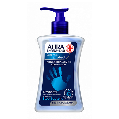 Жидкое мыло "Aura", антибактериальное Derma Protect 250 мл