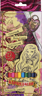 Карандаши "Centrum", 12 цветов, серия "Ever After High №1", в картонной упаковке