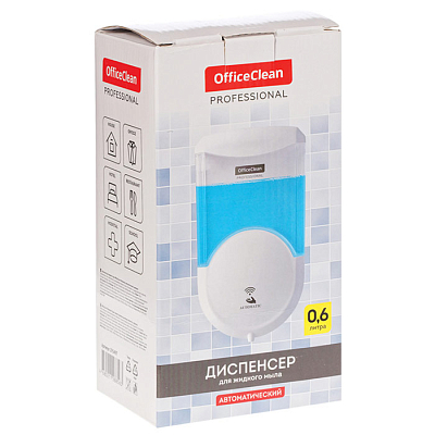 Дозатор пластиковый для жидкого мыла "OfficeClean Pro", 600мл, автоматический, белый