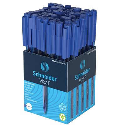 Ручка шариковая "Schneider Vizz F", 0,8мм, синяя, чернила на масляной основе, синий корпус