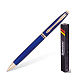 Ручка шариковая "Brauberg De Luxe Blue", 1мм, синяя, металлический синий корпус, детали золото, поворотный механизм