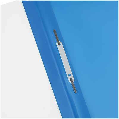 Папка-скоросшиватель пластиковая для документов "OfficeSpace", А4, 120мкм, перфорация, прозрачный верх, синяя