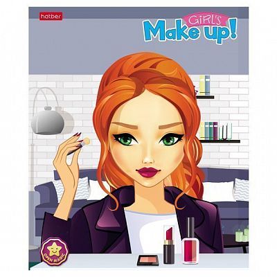 Тетрадь "Hatber", 48л, А5, клетка, на скобе, серия "Make-Up 4D"