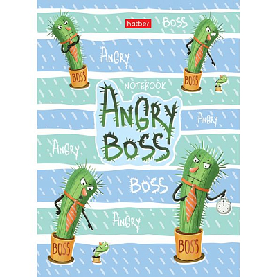 Бизнес-блокнот "Hatber", 64л, А6, клетка/линия, твёрдый переплёт, серия "Angry Boss"