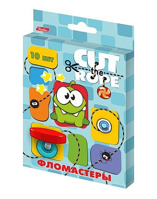 Фломастеры "Hatber", 10 цветов, серия "Cut The Rope", в картонной упаковке