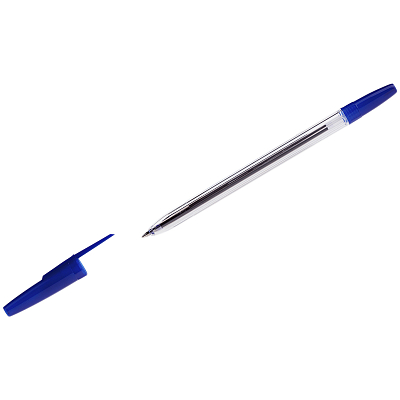 Ручка шариковая "Стамм Оптима", 0,7мм, синяя, чернила на масляной основе, прозрачный корпус
