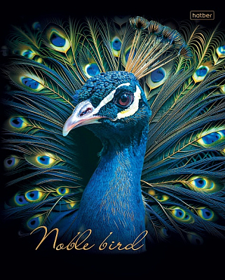 Тетрадь "Hatber", 48л, А5, клетка, 3D фольга, ламинация, на скобе, серия "Благородные птицы"