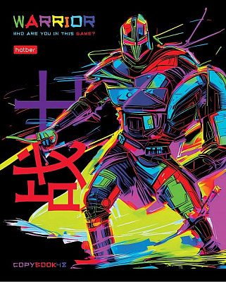 Тетрадь "Hatber", 48л, А5, клетка, ламинация, на скобе, серия "Color Warrior"