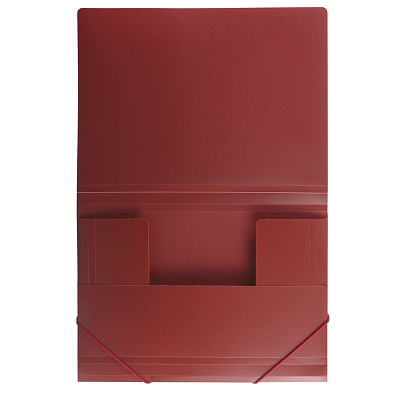 Папка пластиковая для документов "Brauberg", А4, 300л, 500мкм, на резинке, серия "Standard - Красная"
