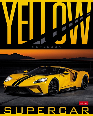 Тетрадь "Hatber", 48л, А5, клетка, на скобе, серия "Yellow - SuperCar"
